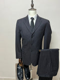 Abito Uomo Bernardi Collection Super 100’s Lana Gessato Taglia 48 (MA42)