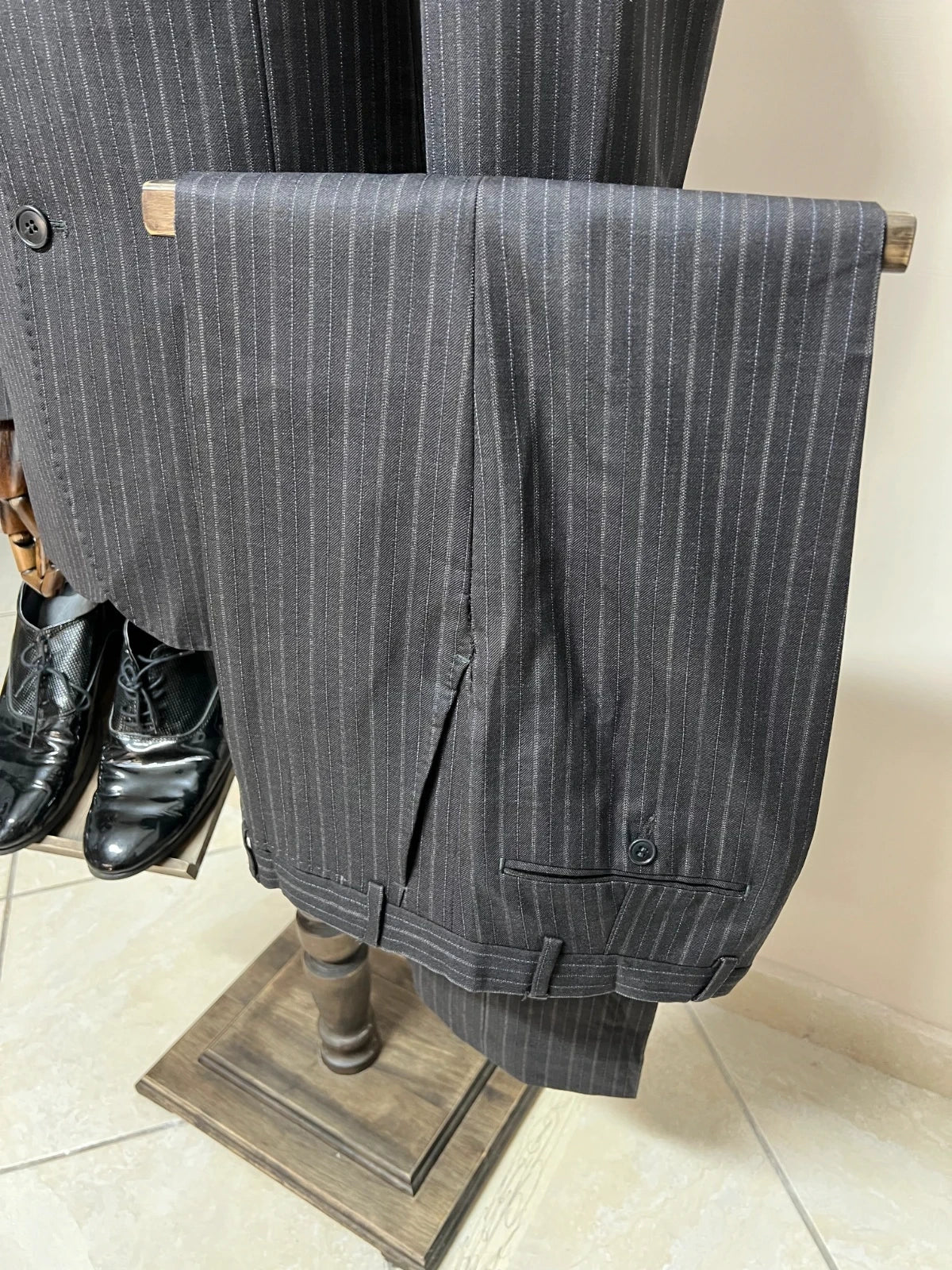 Abito Uomo Bernardi Collection Super 100’s Lana Gessato Taglia 48 (MA42)