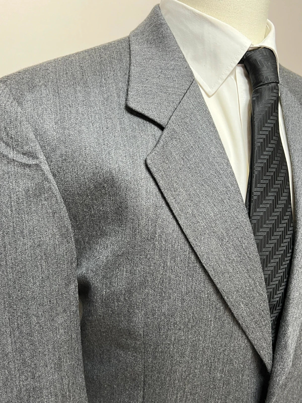 Abito Uomo Eton Blues 100% Lana Vergine Grigio Taglia 52 (MA43)