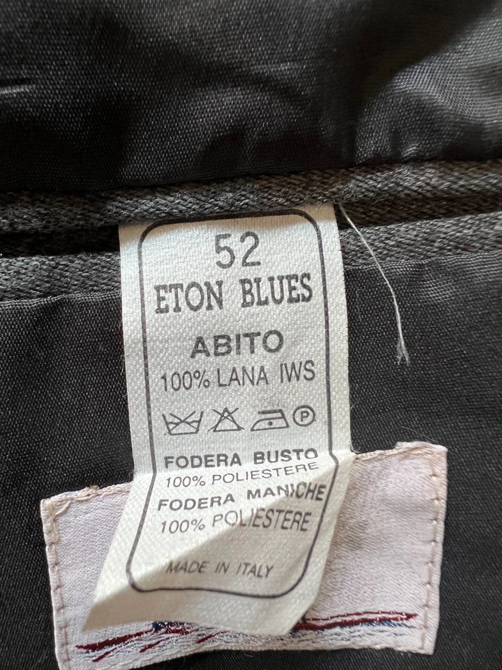 Abito Uomo Eton Blues 100% Lana Vergine Grigio Taglia 52 (MA43)