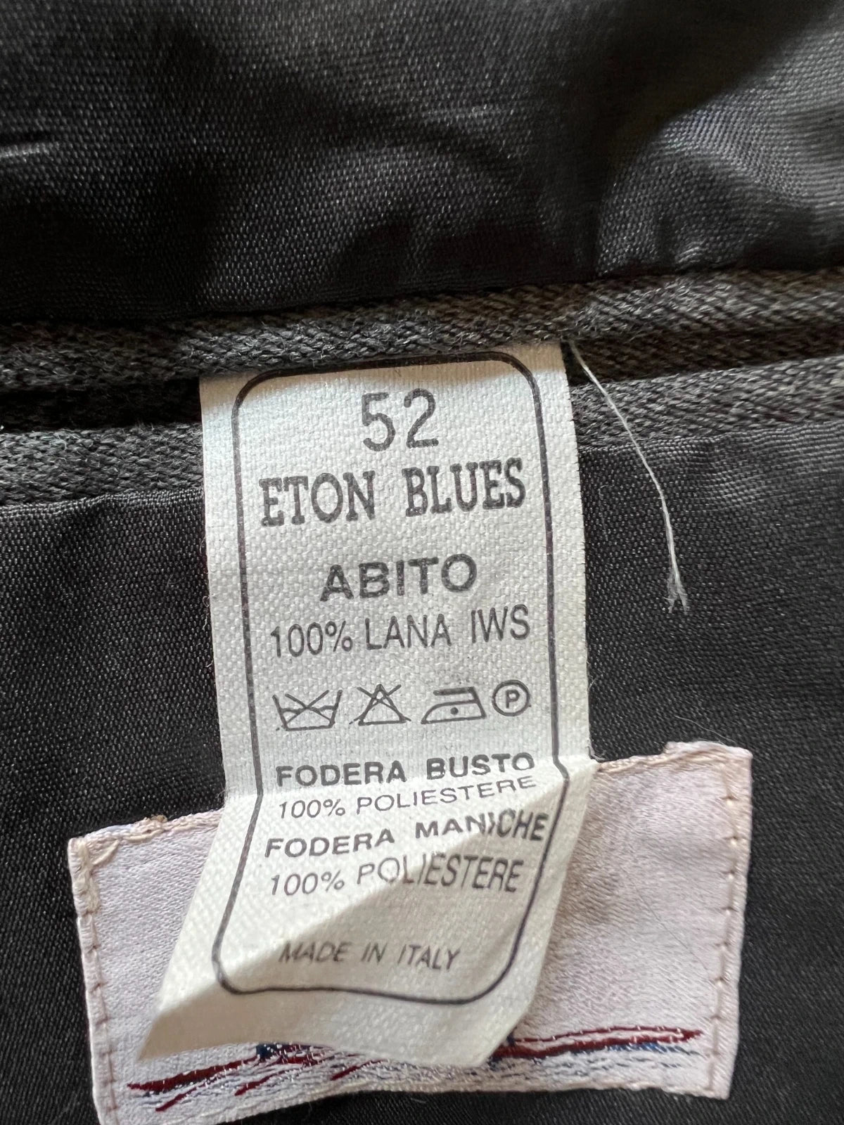 Abito Uomo Eton Blues 100% Lana Vergine Grigio Taglia 52 (MA43)