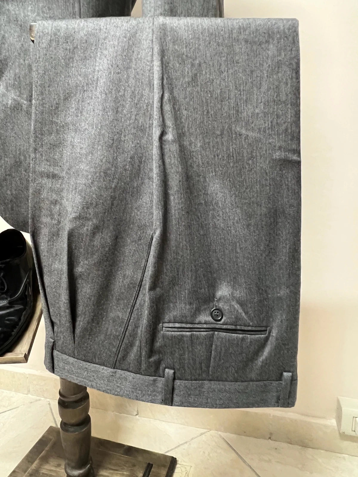 Abito Uomo Eton Blues 100% Lana Vergine Grigio Taglia 52 (MA43)