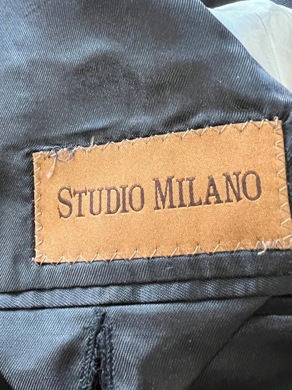 Abito Uomo Studio Milano Facis Extra Fine Lana Merino Gessato Nero Taglia 54 (MA47)