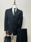 Abito Uomo Studio Milano Facis Extra Fine Lana Merino Gessato Nero Taglia 54 (MA47)