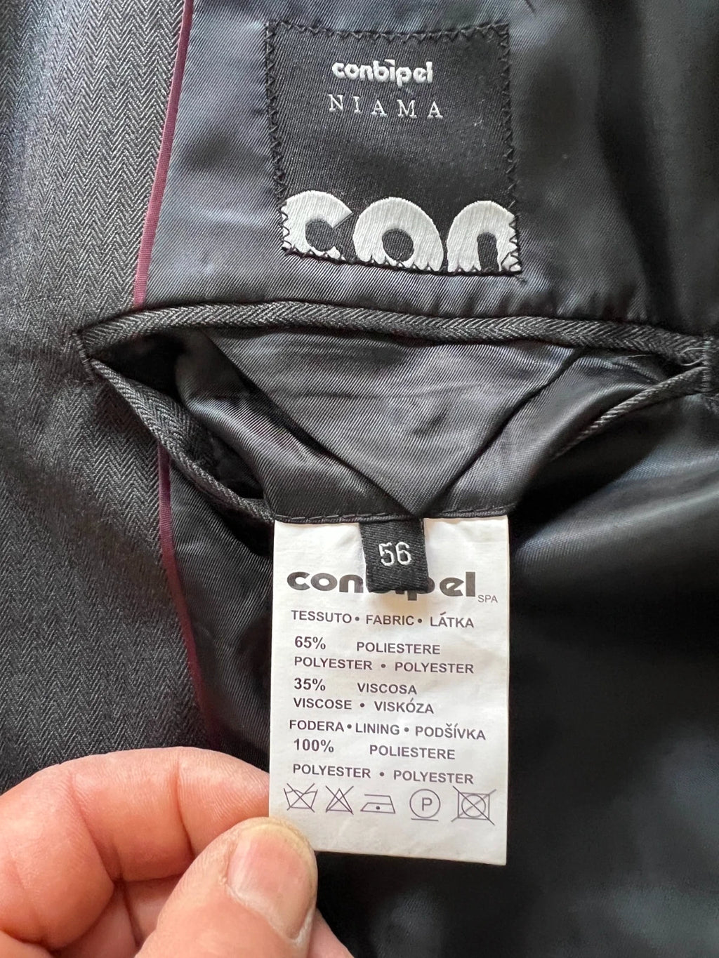 Abito Uomo Conbipel Niama Grigio Antracite Elegante Taglia 56