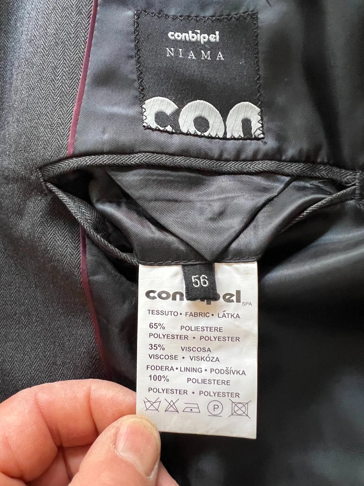 Abito Uomo Conbipel Niama Grigio Antracite Elegante Taglia 56