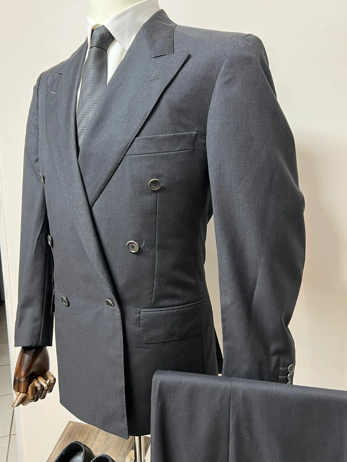 Abito Uomo Santino Super 100S Doppiopetto Grigio Taglia 48 (MA50)