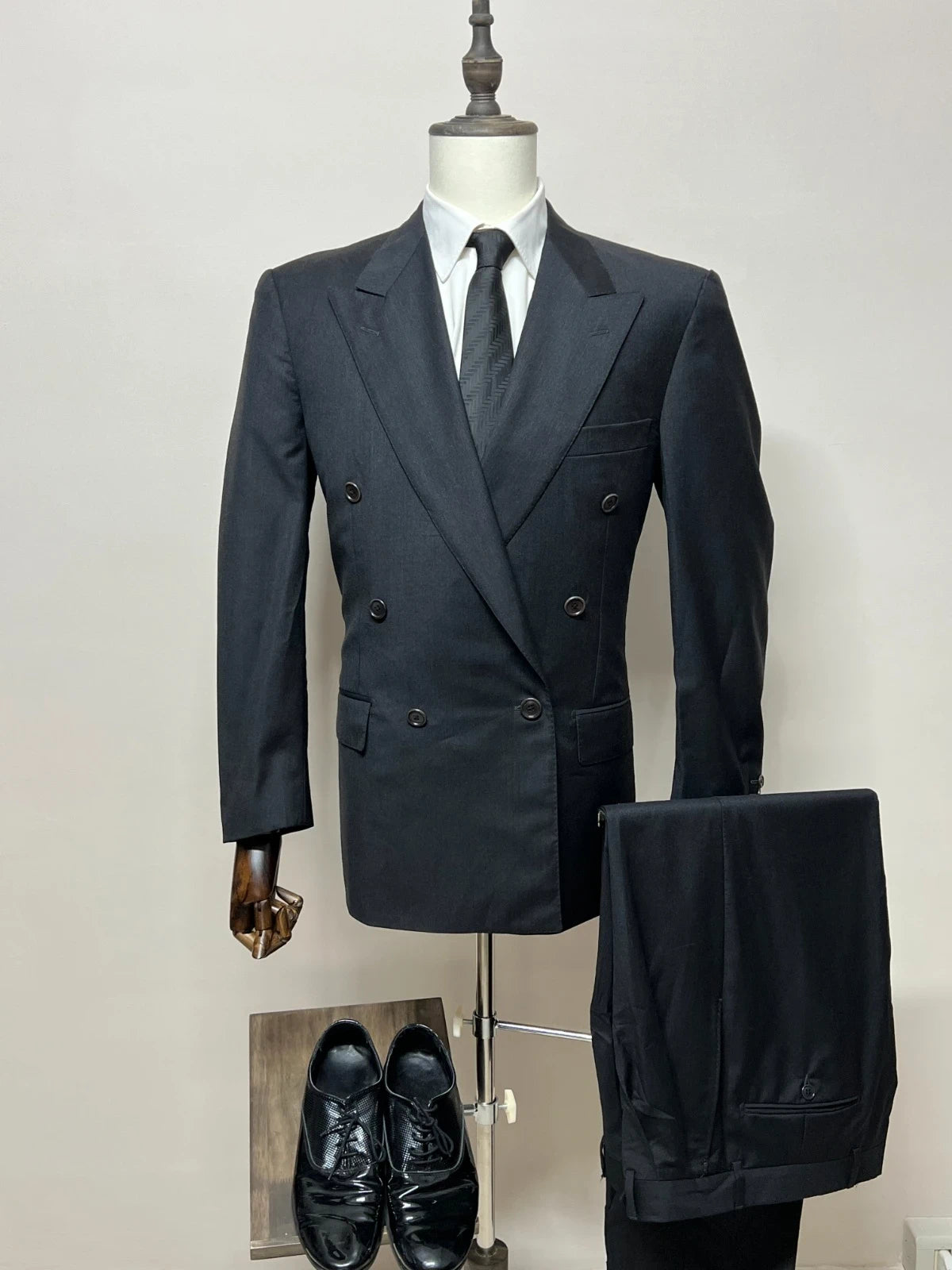 Abito Uomo Santino Super 100S Doppiopetto Grigio Taglia 48 (MA50)