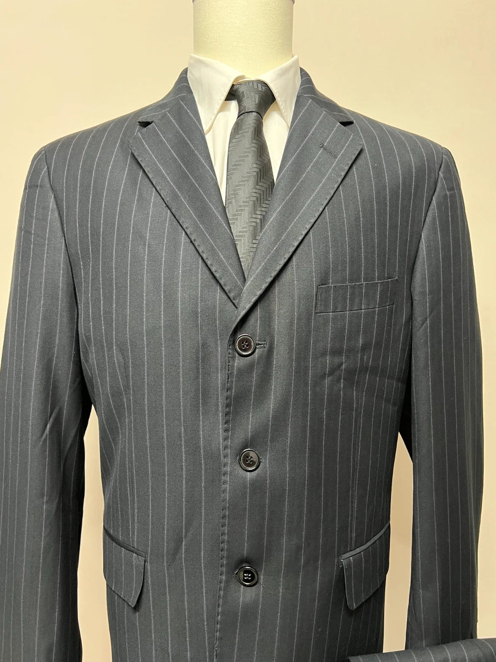Abito Uomo Giacomo Casanova Super 120'S Fine Wool Gessato Taglia 56 (MA51)