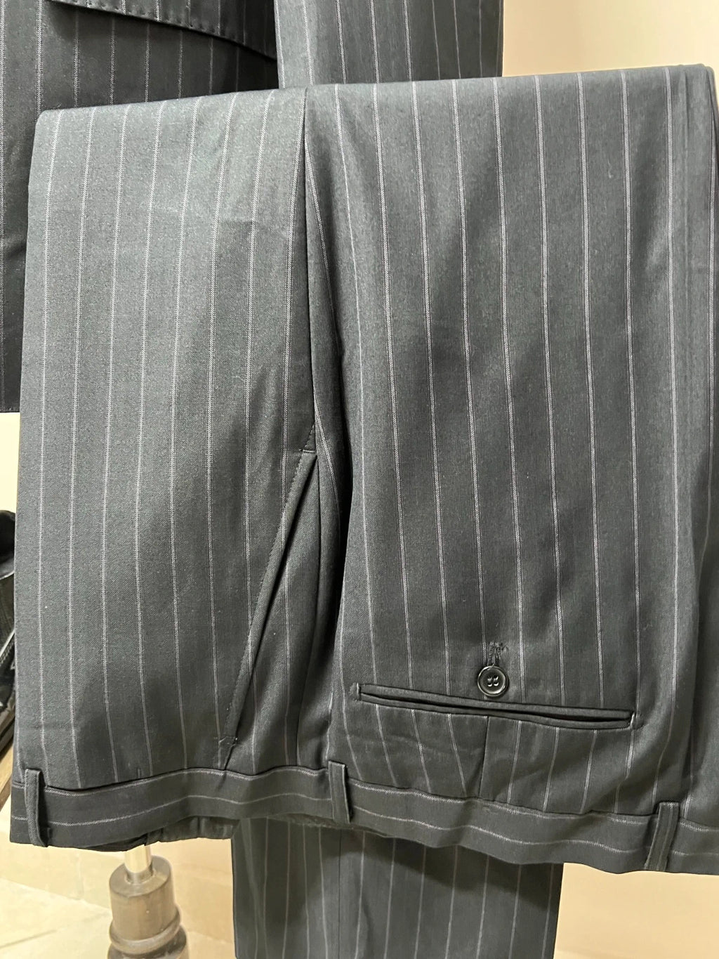 Abito Uomo Giacomo Casanova Super 120'S Fine Wool Gessato Taglia 56 (MA51)