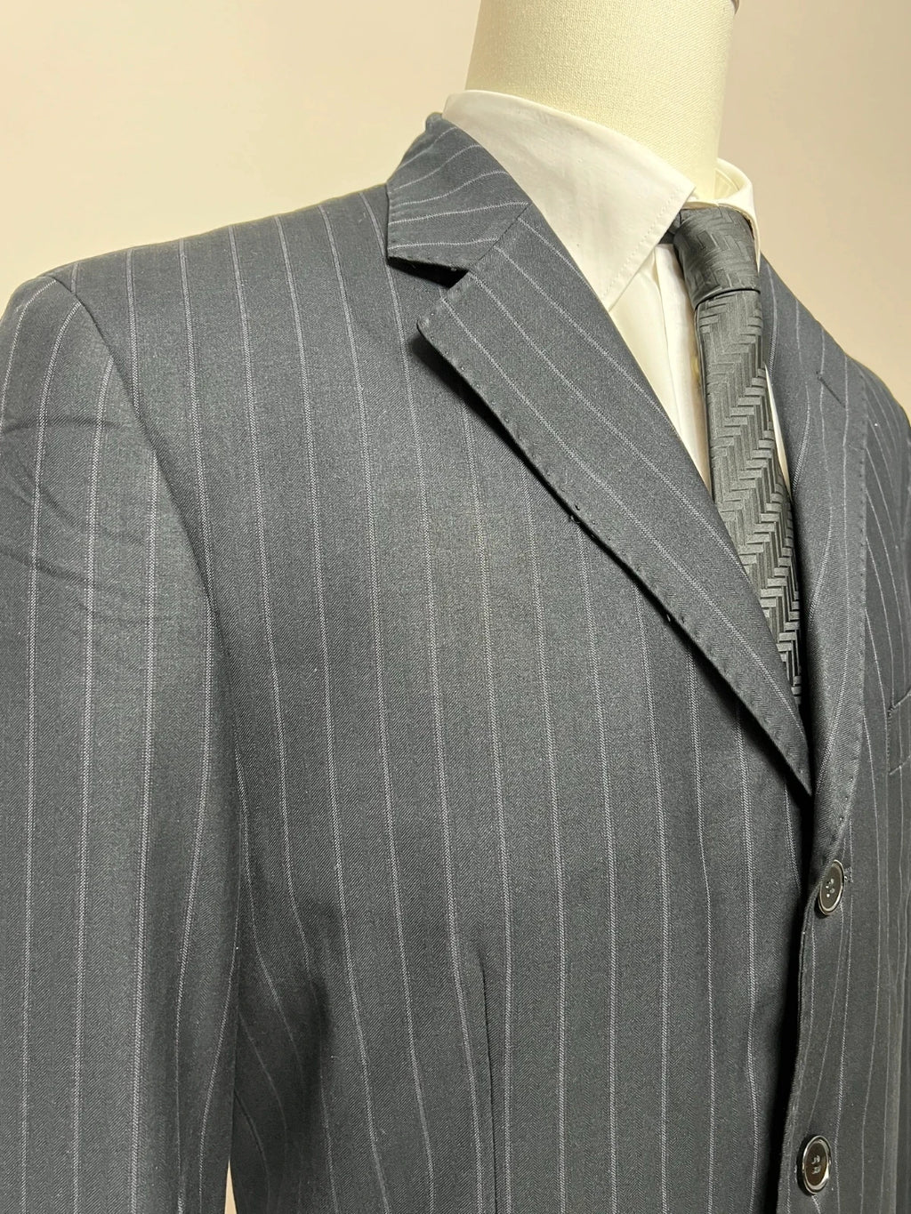Abito Uomo Giacomo Casanova Super 120'S Fine Wool Gessato Taglia 56 (MA51)