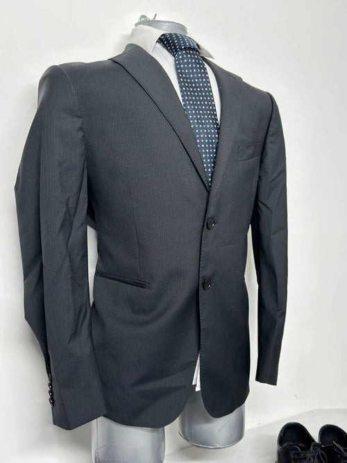Abito Completo Uomo Facis IT 50 100% Lana Vergine Blu Gessato Elegante Business (25) - TheNewElegance
