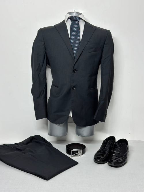 Abito Completo Uomo Facis IT 50 100% Lana Vergine Blu Gessato Elegante Business (25) - TheNewElegance