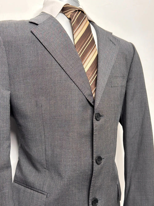 Abito Uomo Boggi Milano Grigio Gessato Elegante Lana Taglia 52 Completo Giacca Pantaloni (A39) - TheNewElegance