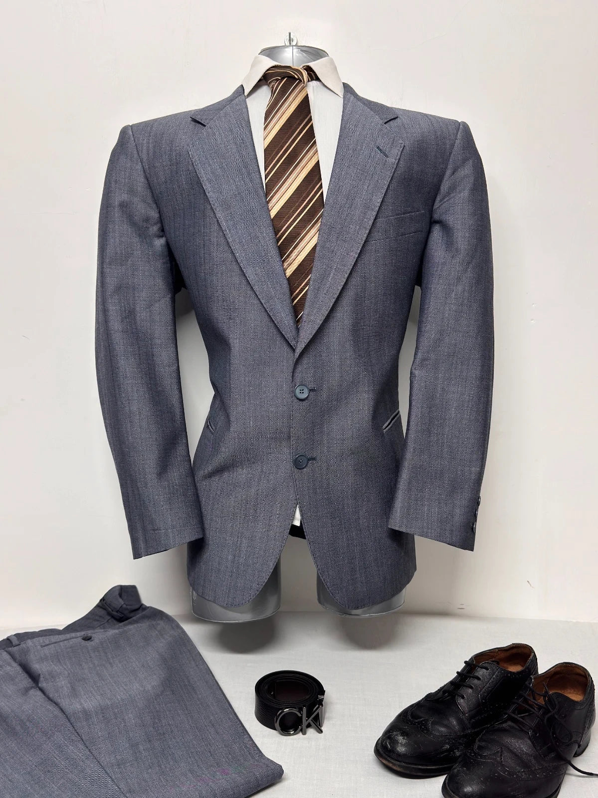 Abito Uomo Silver Crown Grigio Elegante Pura Lana Vergine Taglia 54 Completo Classico (A54) - TheNewElegance